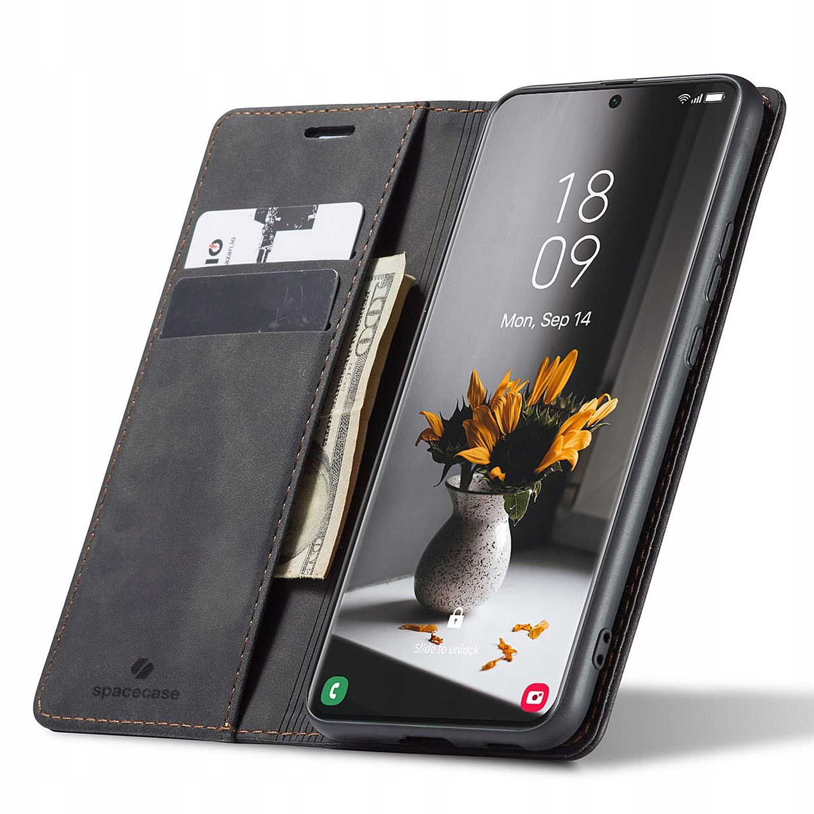 Spacecase Wallet Galaxy S21 Ultra black