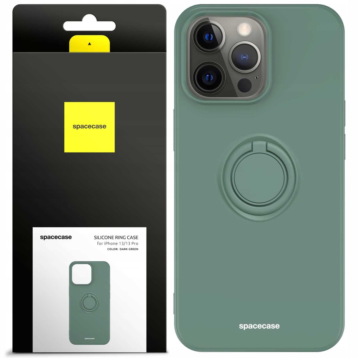 Spacecase Silicone Ring iPhone 13 Pro dark green