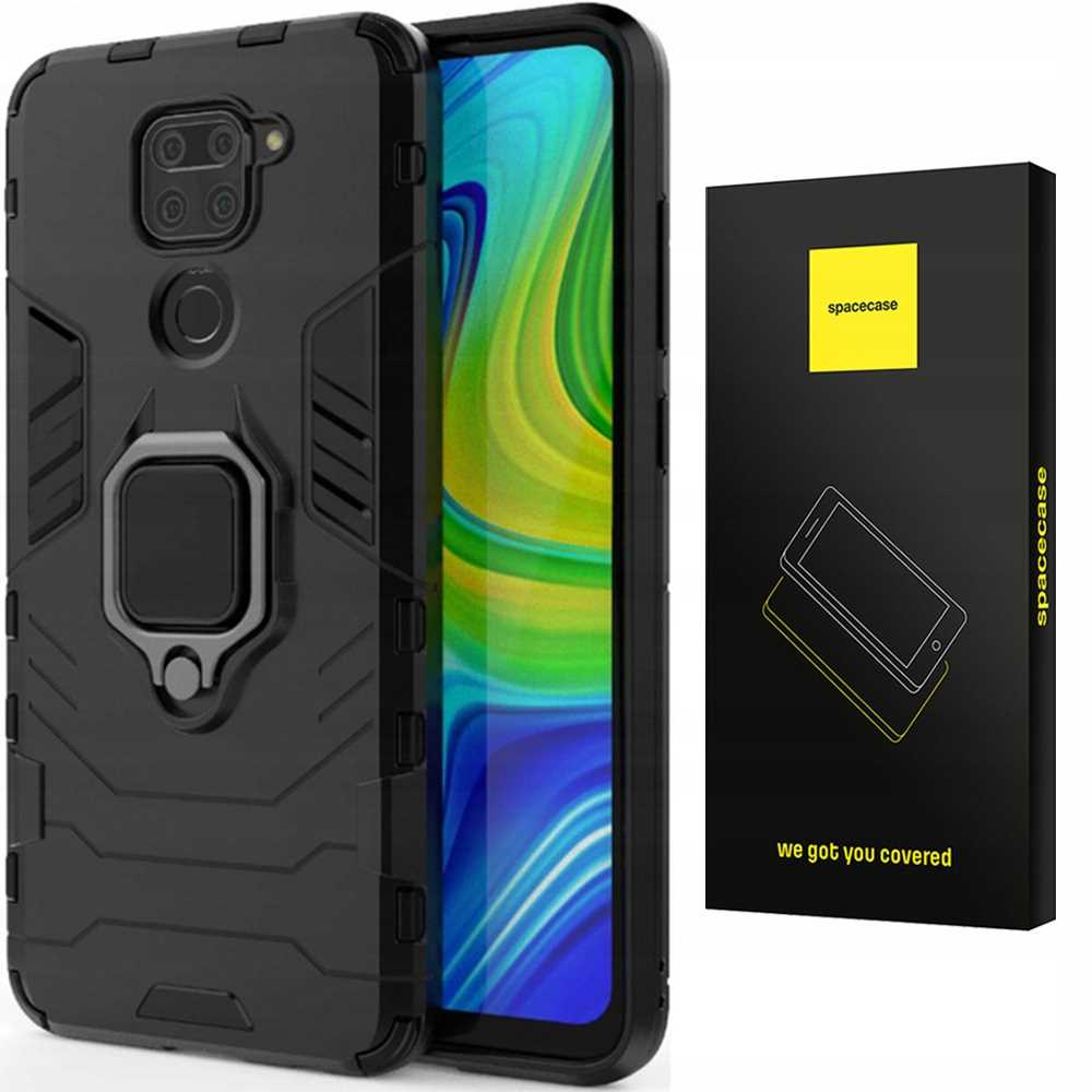 Spacecase X-Ring Redmi Note 9 czarny