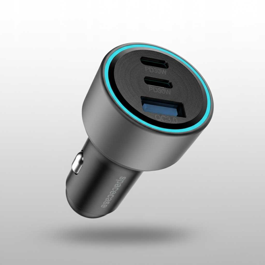 Spacecase Car Charger 60W Triple Port C60ACC-12 black