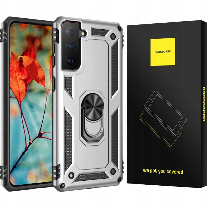 Spacecase Ring NX Galaxy S21 FE srebrny