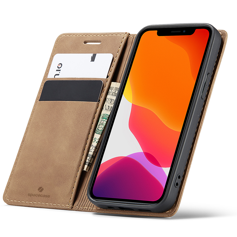 Spacecase Wallet iPhone 12 Mini light brown