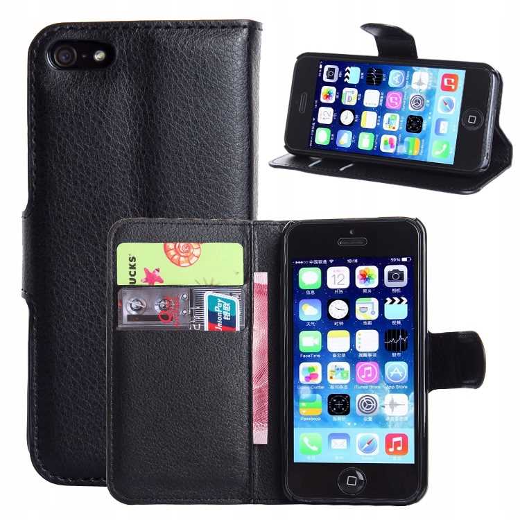 LITCHI iPhone 5/5S/SE czarny