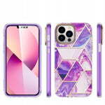 Spacecase Marble 360 iPhone 13 Pro Max fioletowy