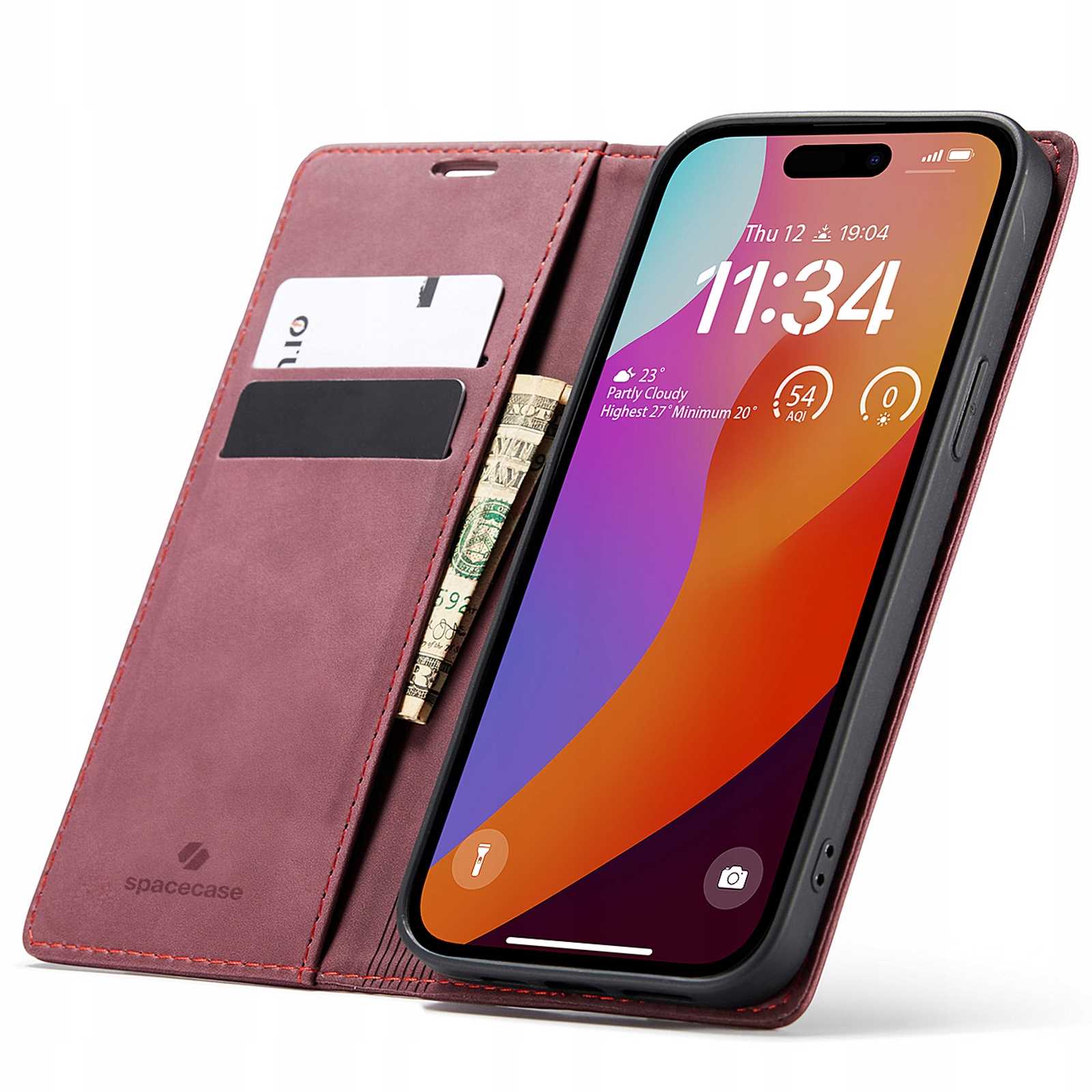 Spacecase Wallet iPhone 15 Pro red