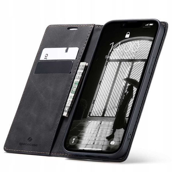 Spacecase Wallet iPhone 16E / 17E black
