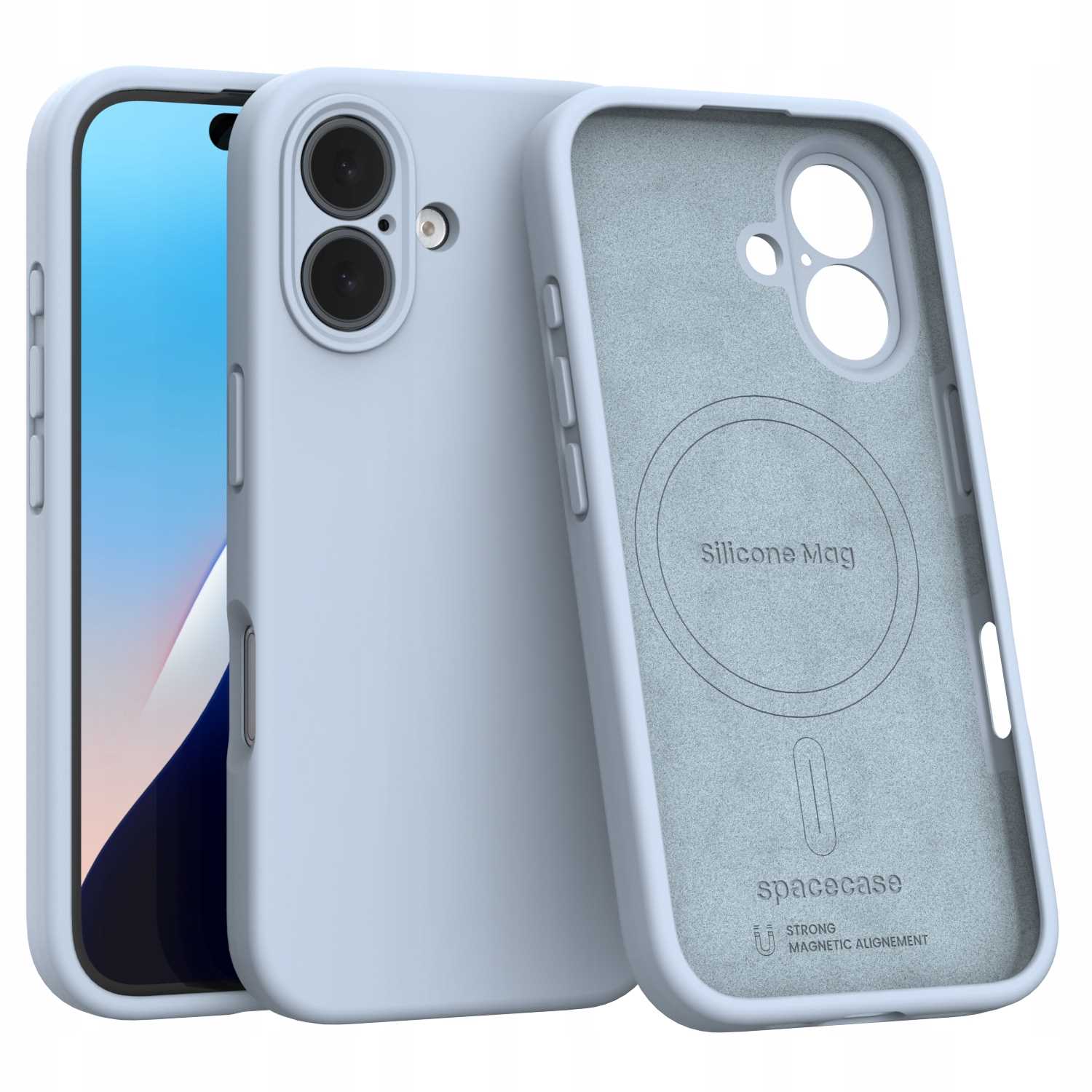 Spacecase Silicone Mag iPhone 16 baby blue