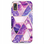 Spacecase Marble 360 iPhone Xr fioletowy