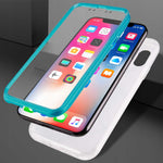 Spacecase Marble 360 iPhone X/Xs niebieski