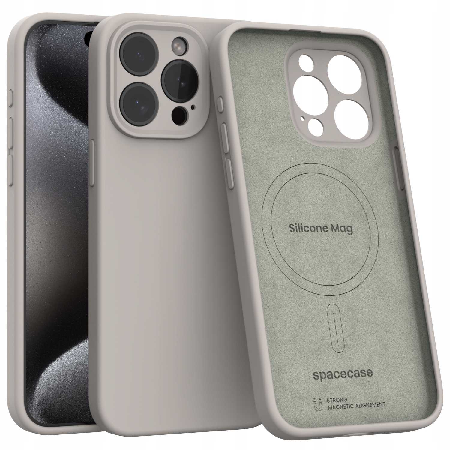 Spacecase Silicone Mag iPhone 15 Pro Max stone
