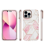 Spacecase Marble 360 iPhone 13 Pro biały/różowy