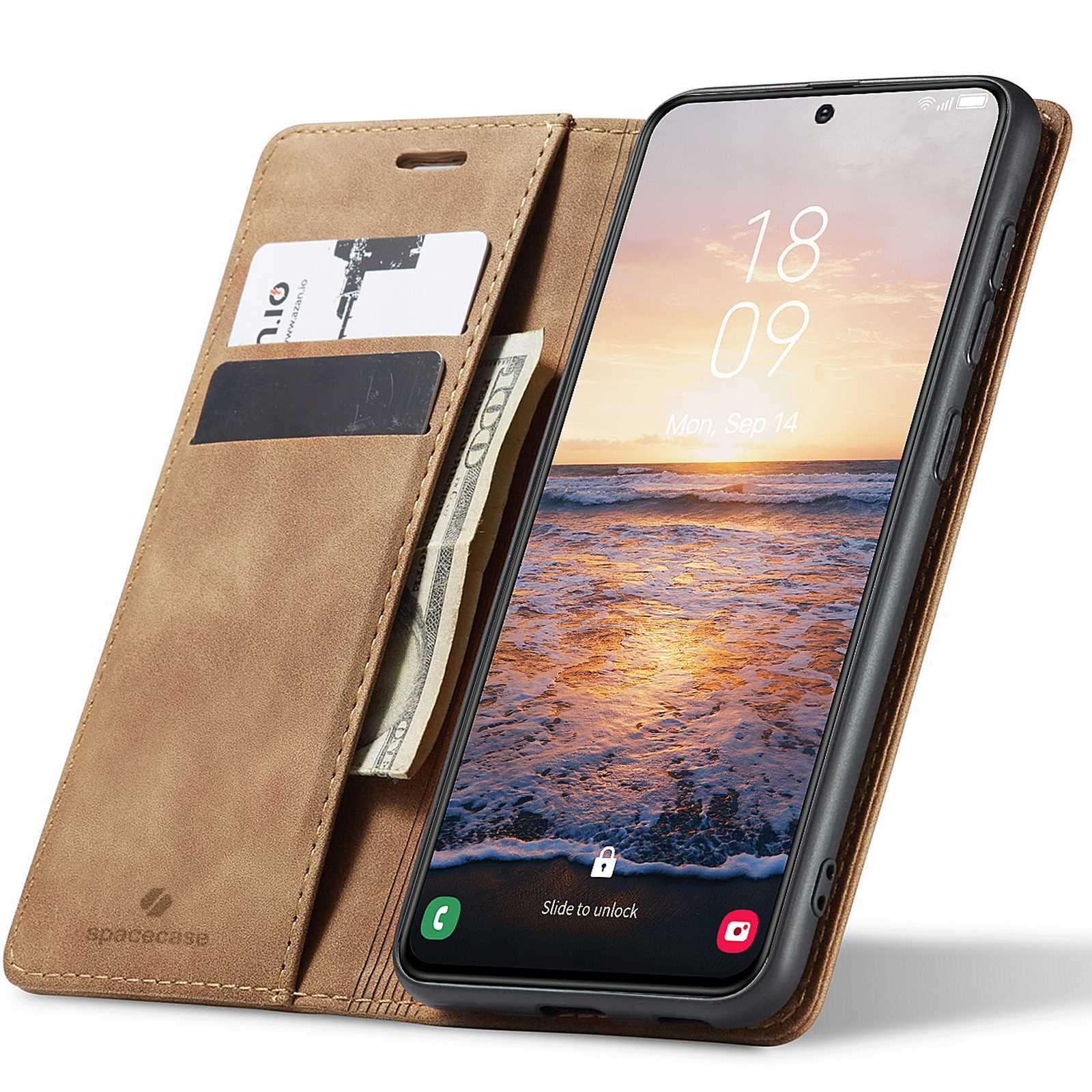 Spacecase Wallet Galaxy S23 light brown