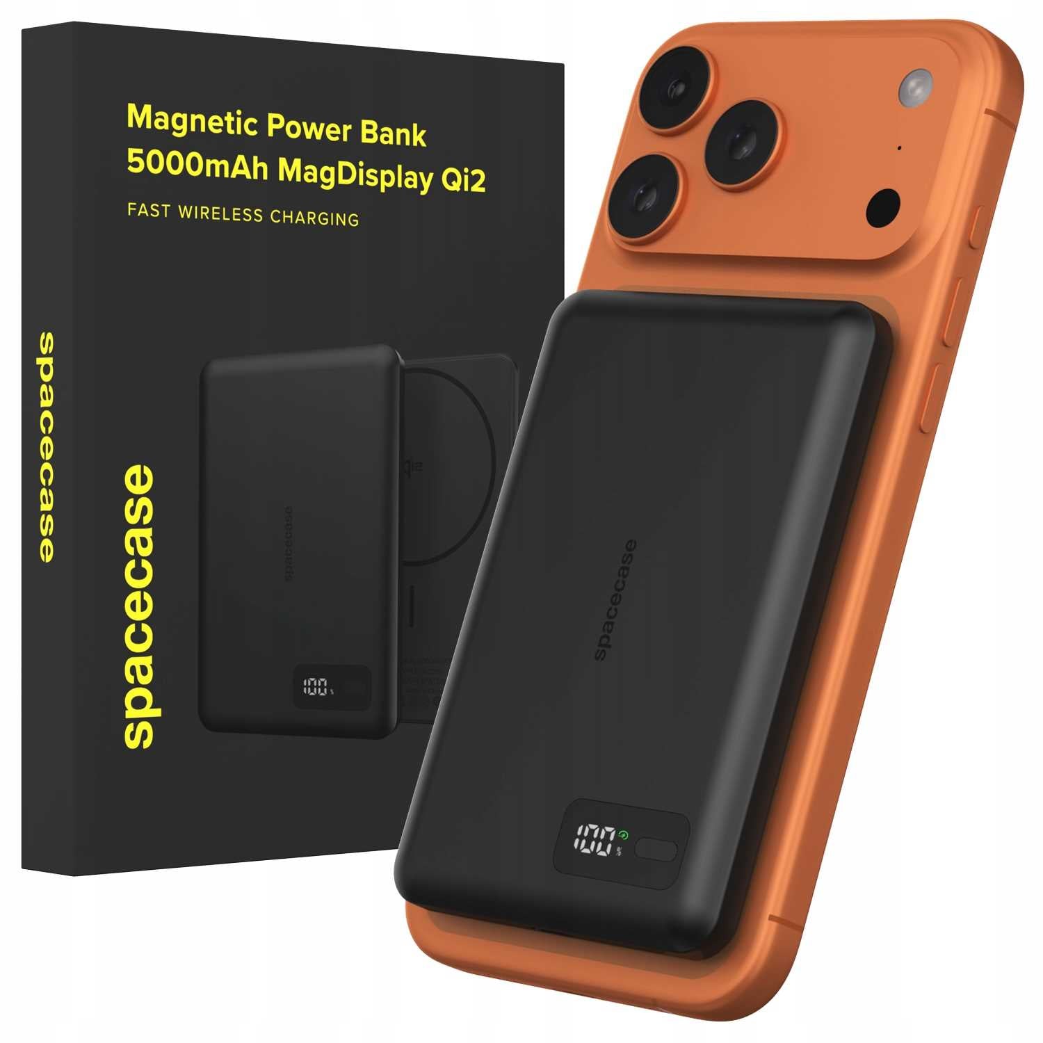 Spacecase Powerbank MagDisplay Qi2 5000mAh black