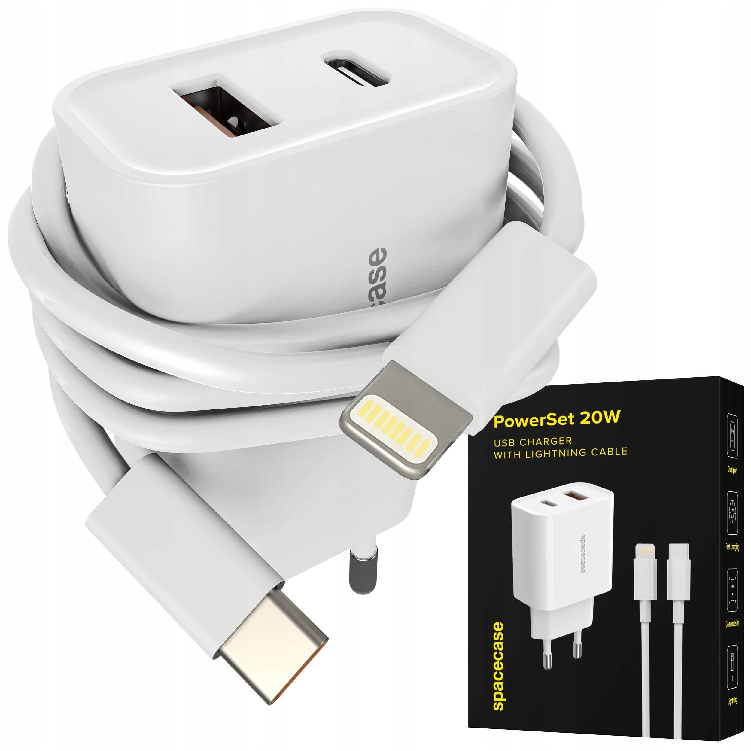 Spacecase PowerSet Charger 20W with Lightning PS20W-11