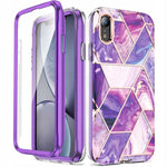 Spacecase Marble 360 iPhone Xr fioletowy