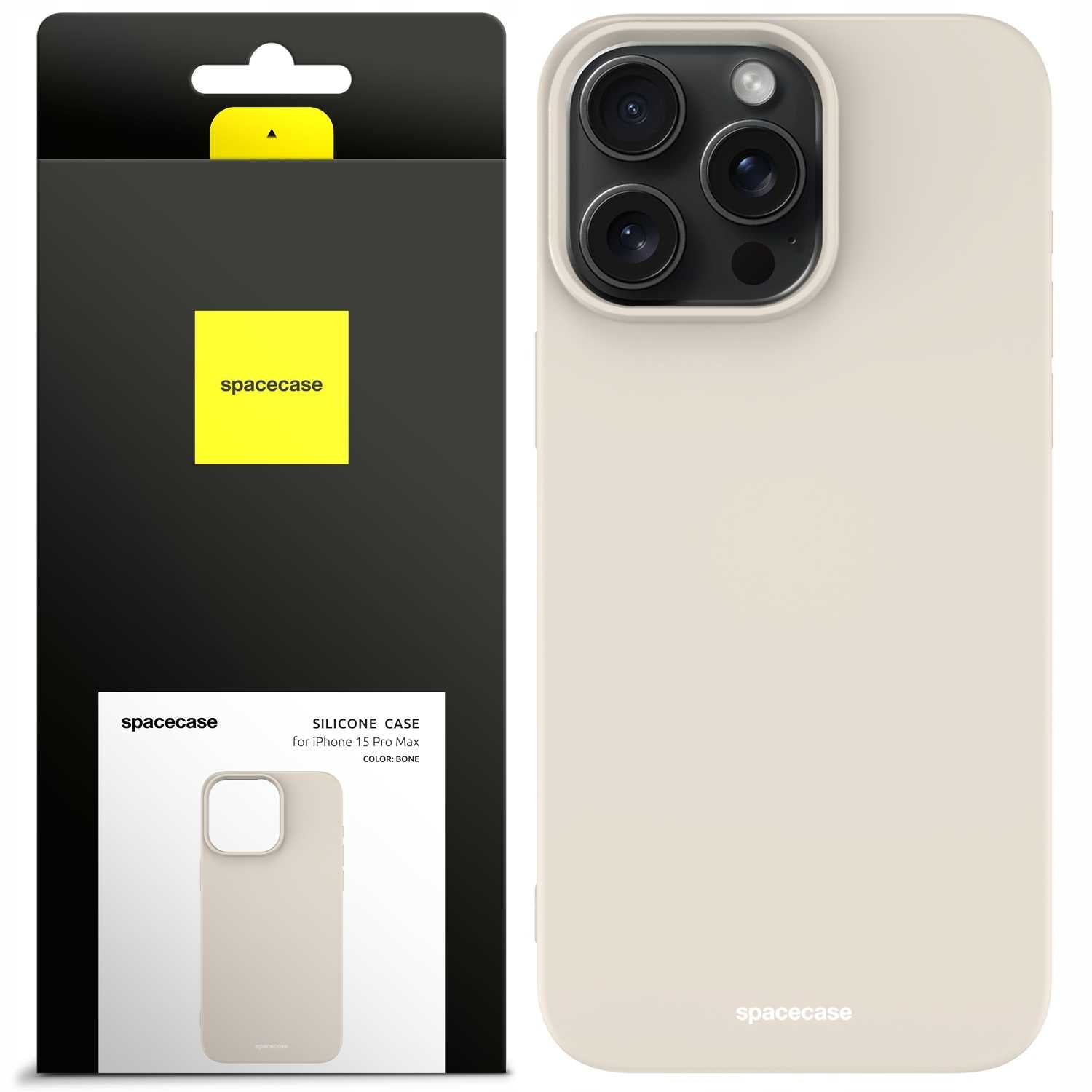 Spacecase Silicone Case iPhone 15 Pro Max bone