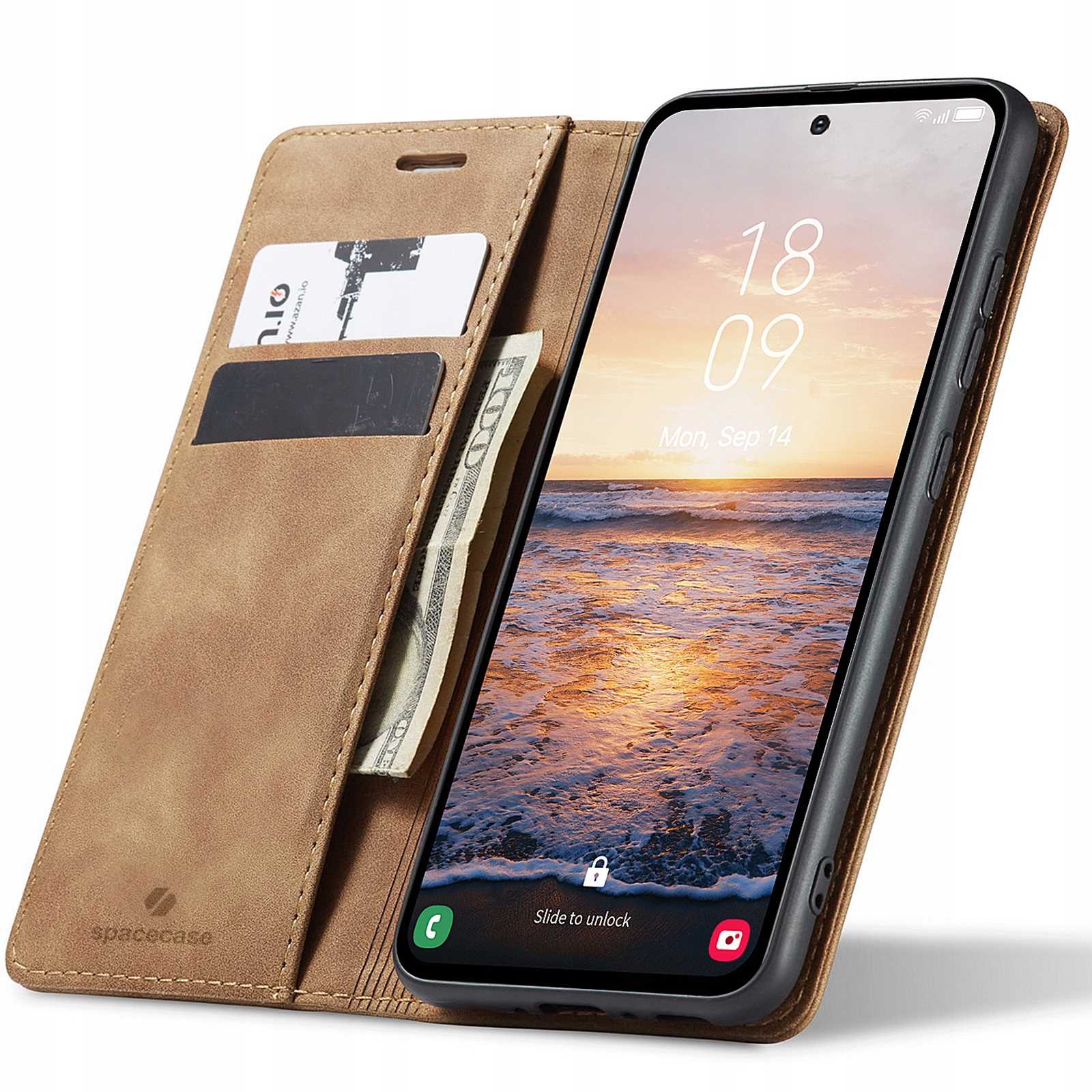 Spacecase Wallet Galaxy A54 5G light brown