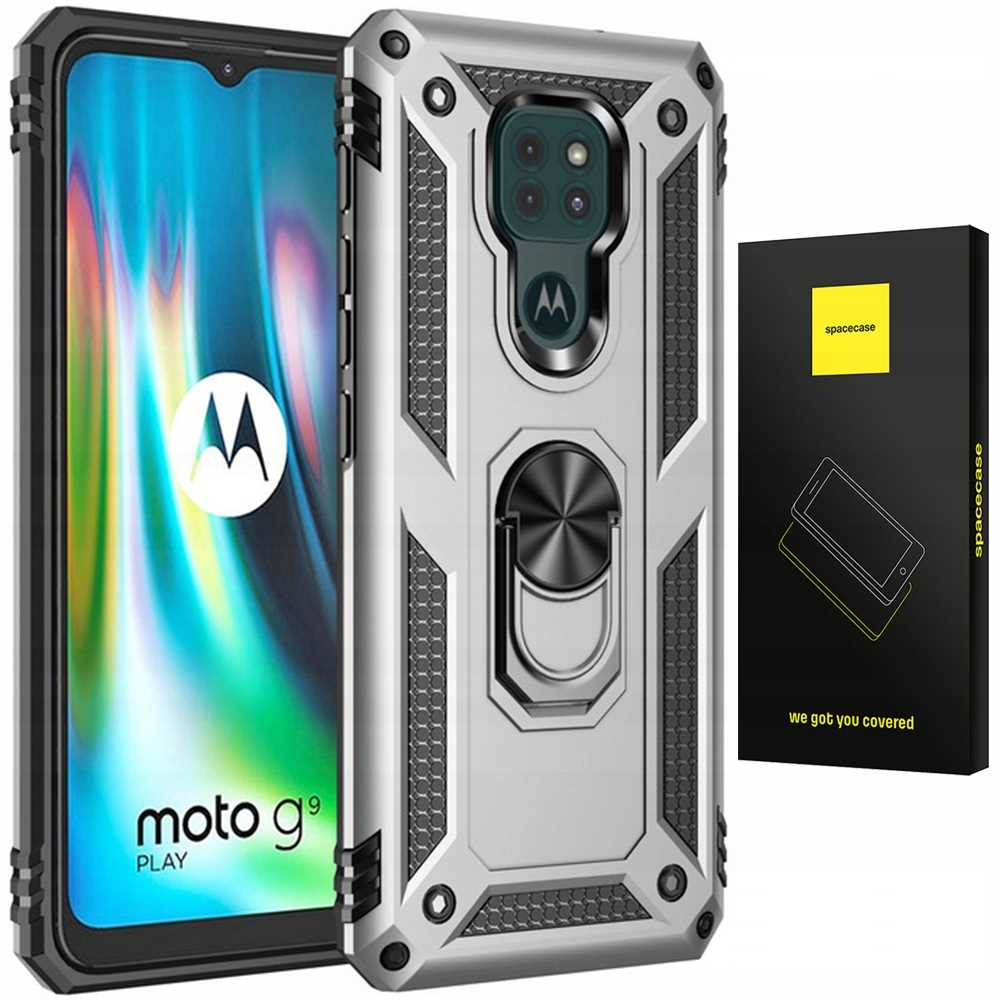 Spacecase Ring NX Moto G9 Play/E7 Plus srebrny