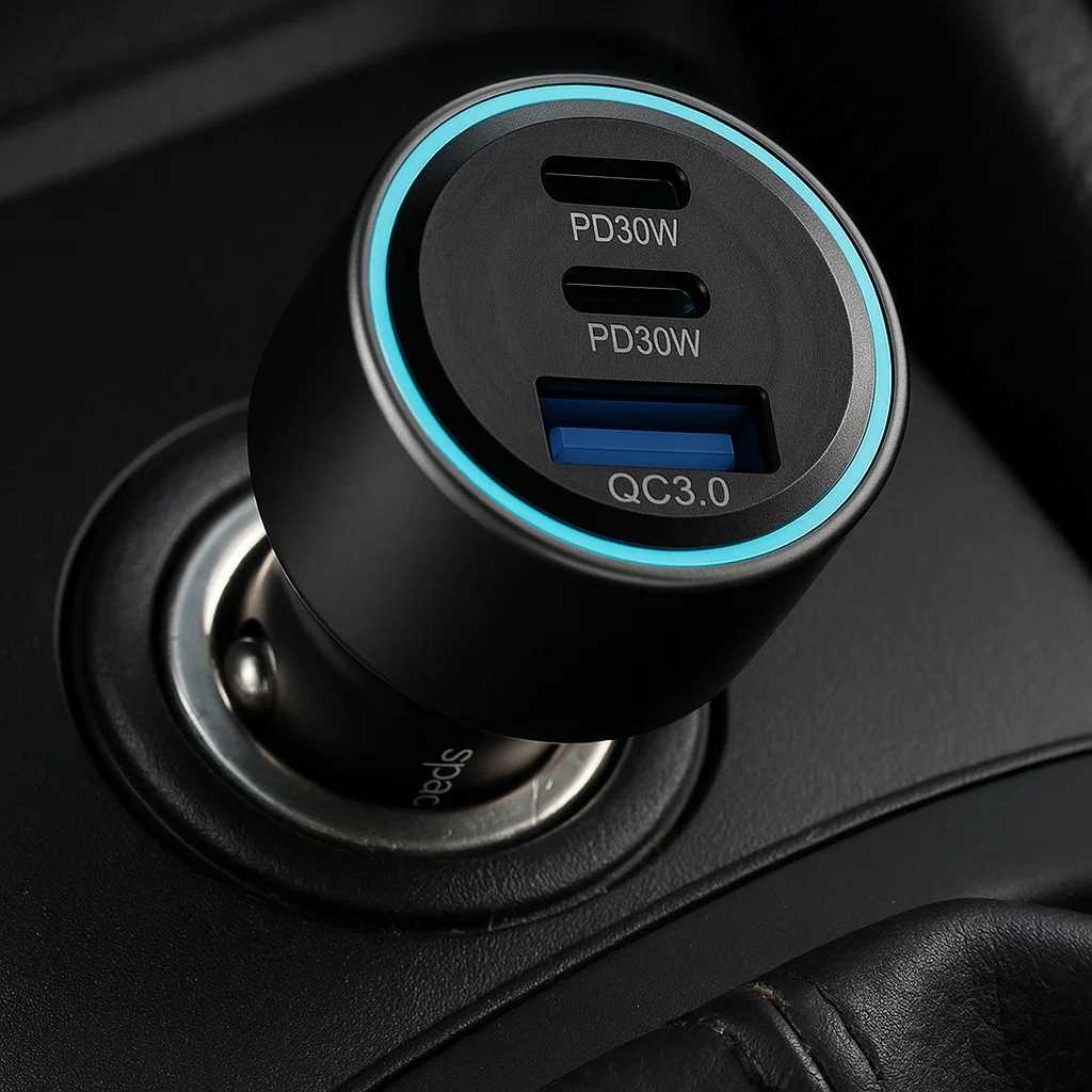 Spacecase Car Charger 60W Triple Port C60ACC-12 black