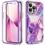 Spacecase Marble 360 iPhone 13 Pro Max fioletowy