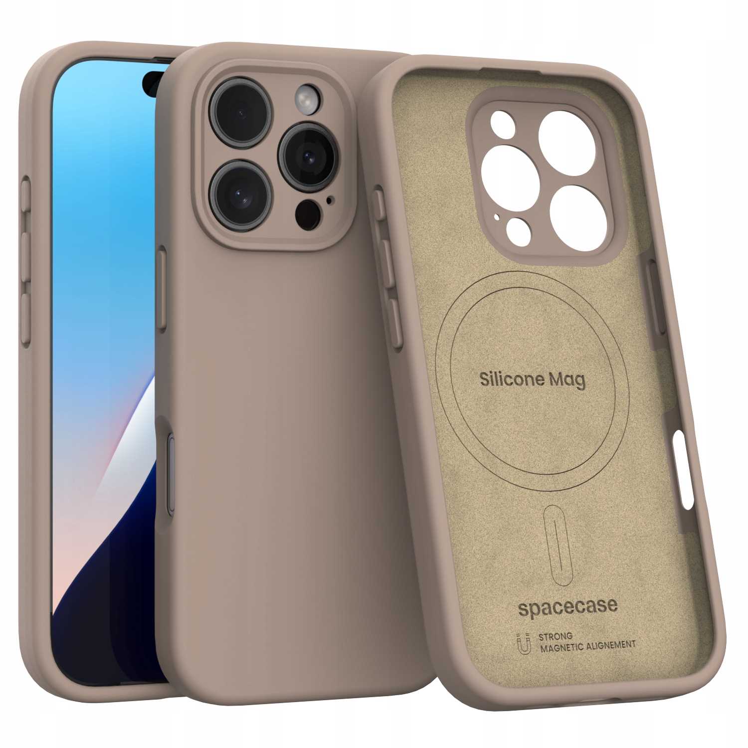Spacecase Silicone Mag iPhone 16 Pro brown