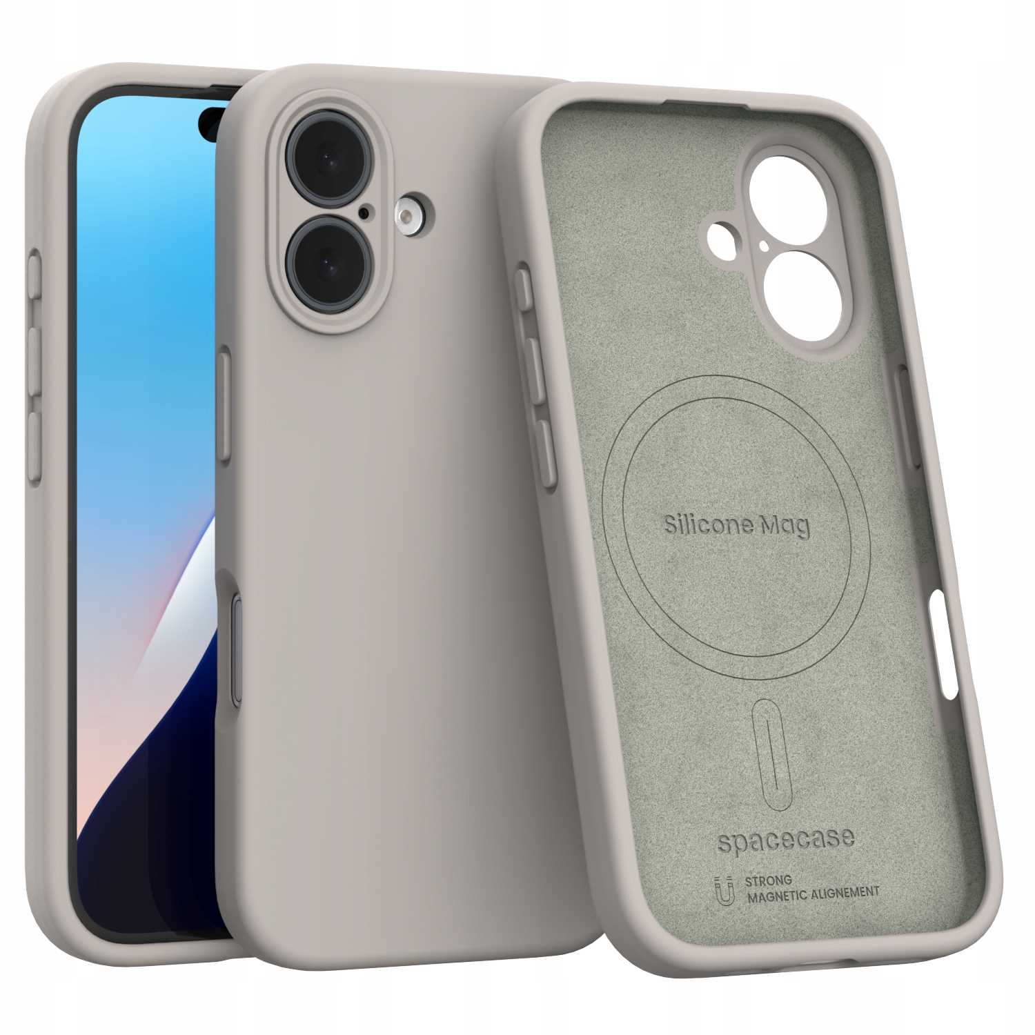 Spacecase Silicone Mag iPhone 16 stone