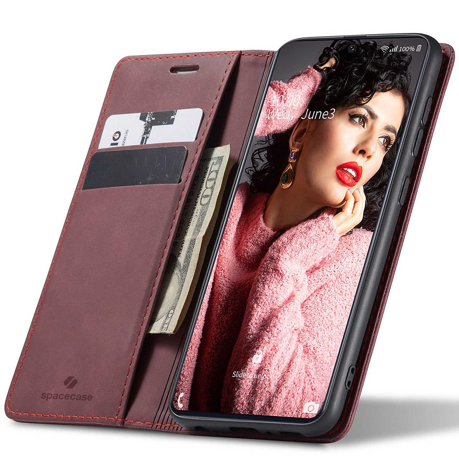 Spacecase Wallet Galaxy A71 red