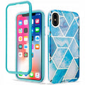 Spacecase Marble 360 iPhone X/Xs niebieski