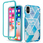 Spacecase Marble 360 iPhone X/Xs niebieski