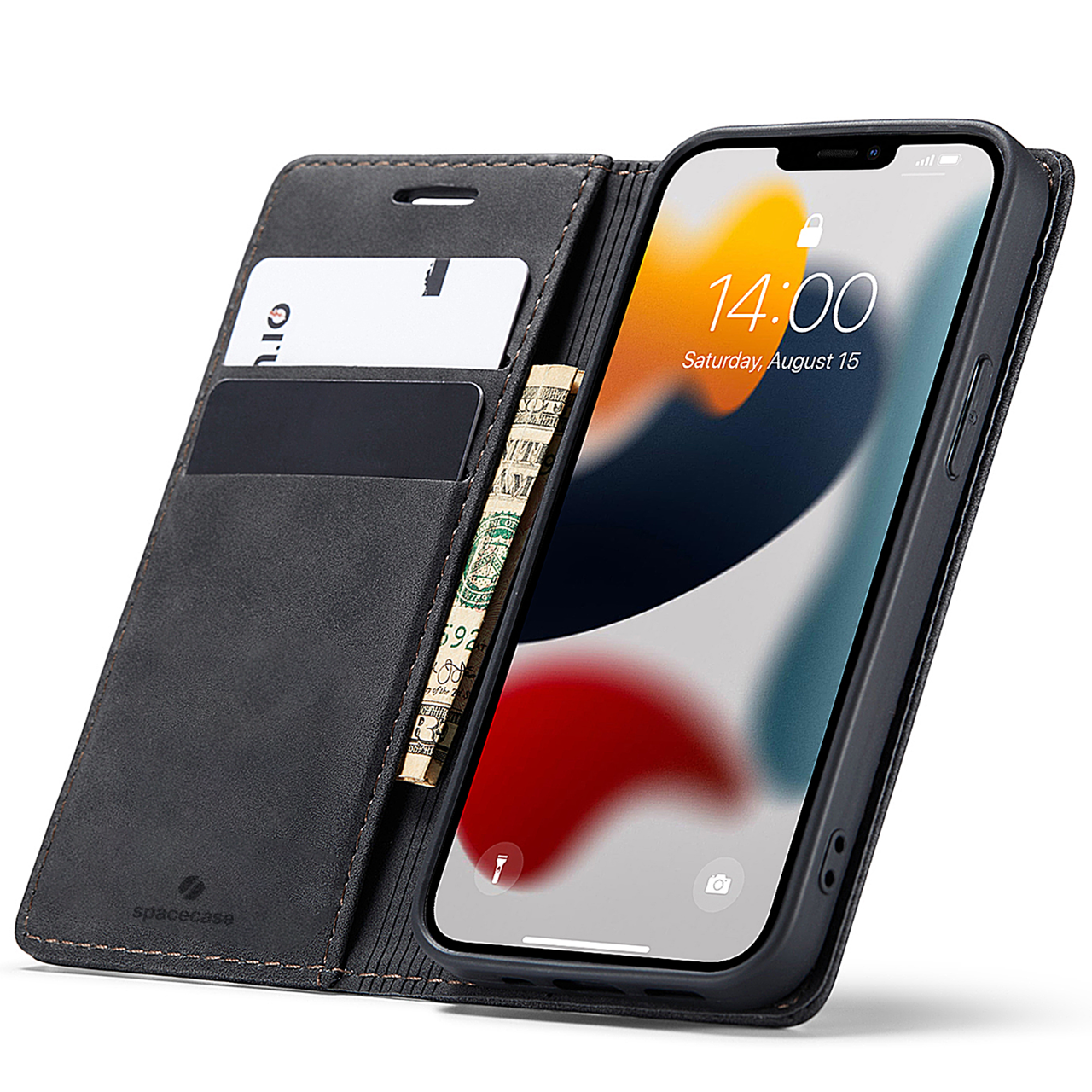 Spacecase Wallet iPhone 13 Mini black