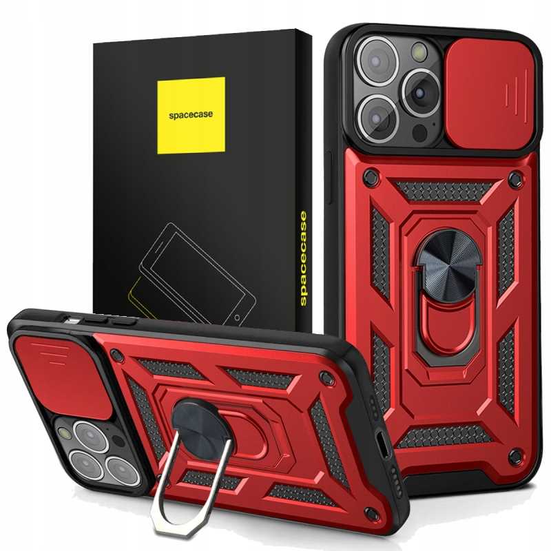 Spacecase Camring iPhone 13 Pro czerwony