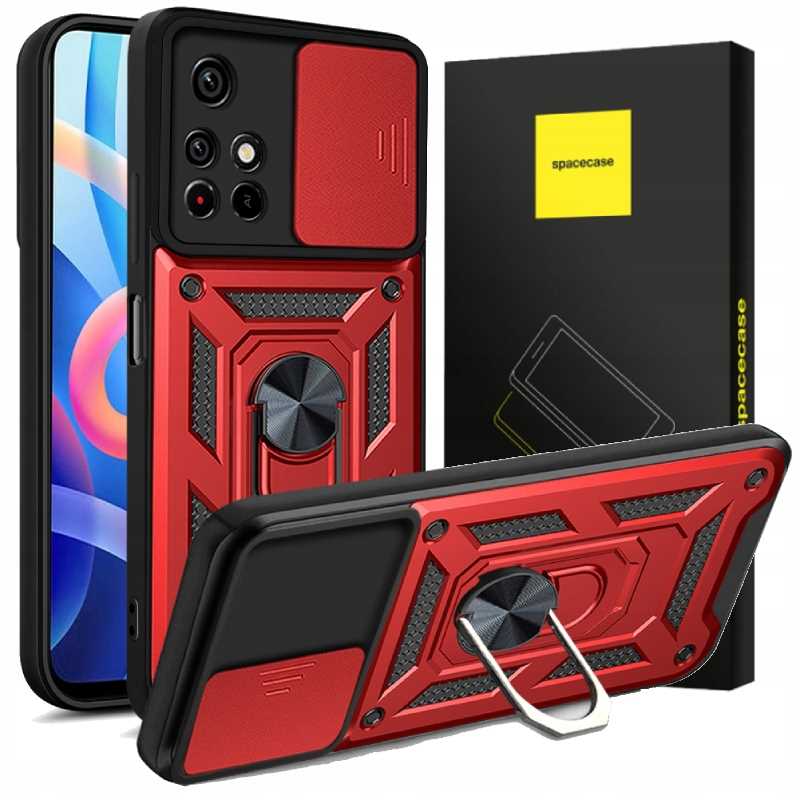 Spacecase Camring Poco M4 Pro 5G czerwony