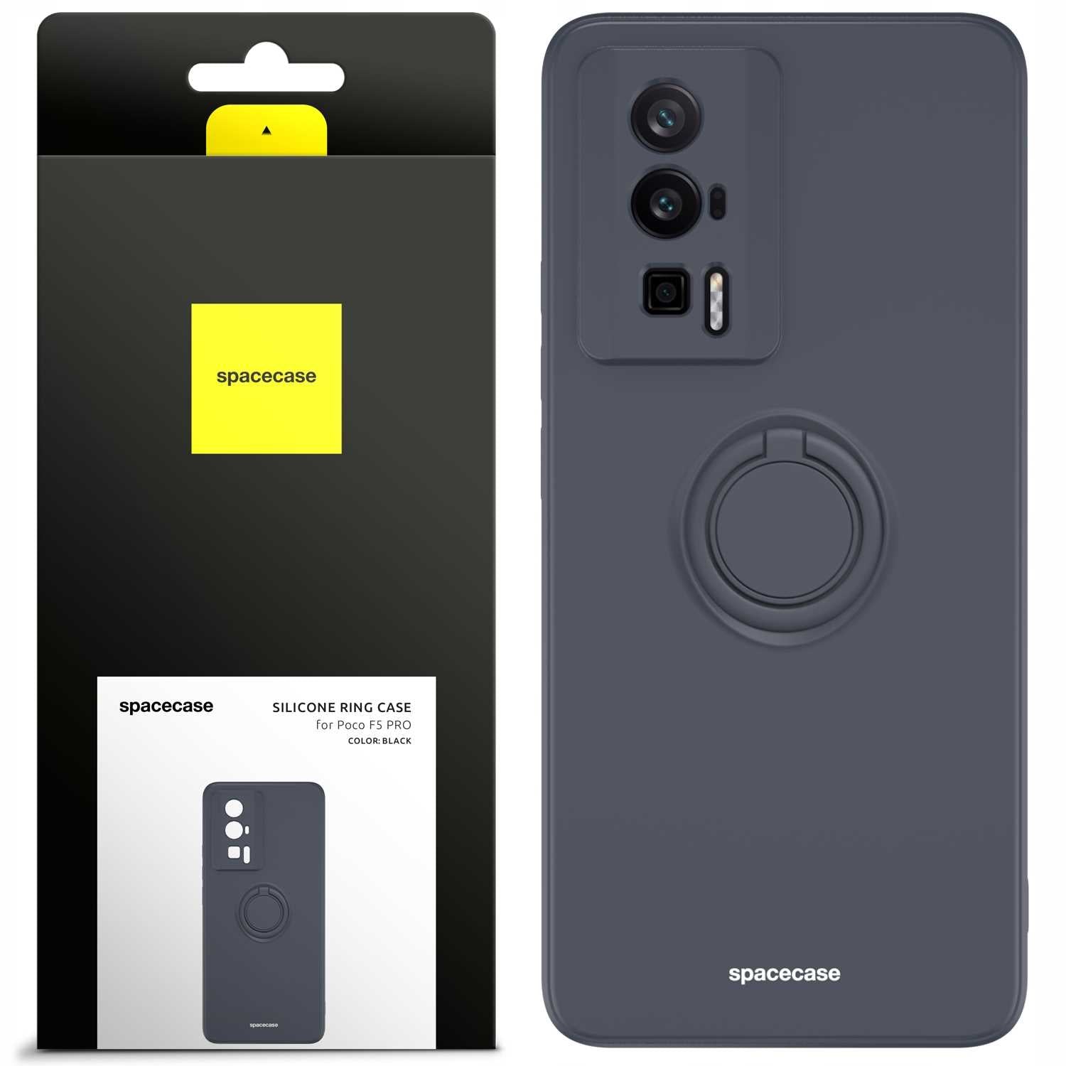 Spacecase Silicone Ring Poco F5 Pro black