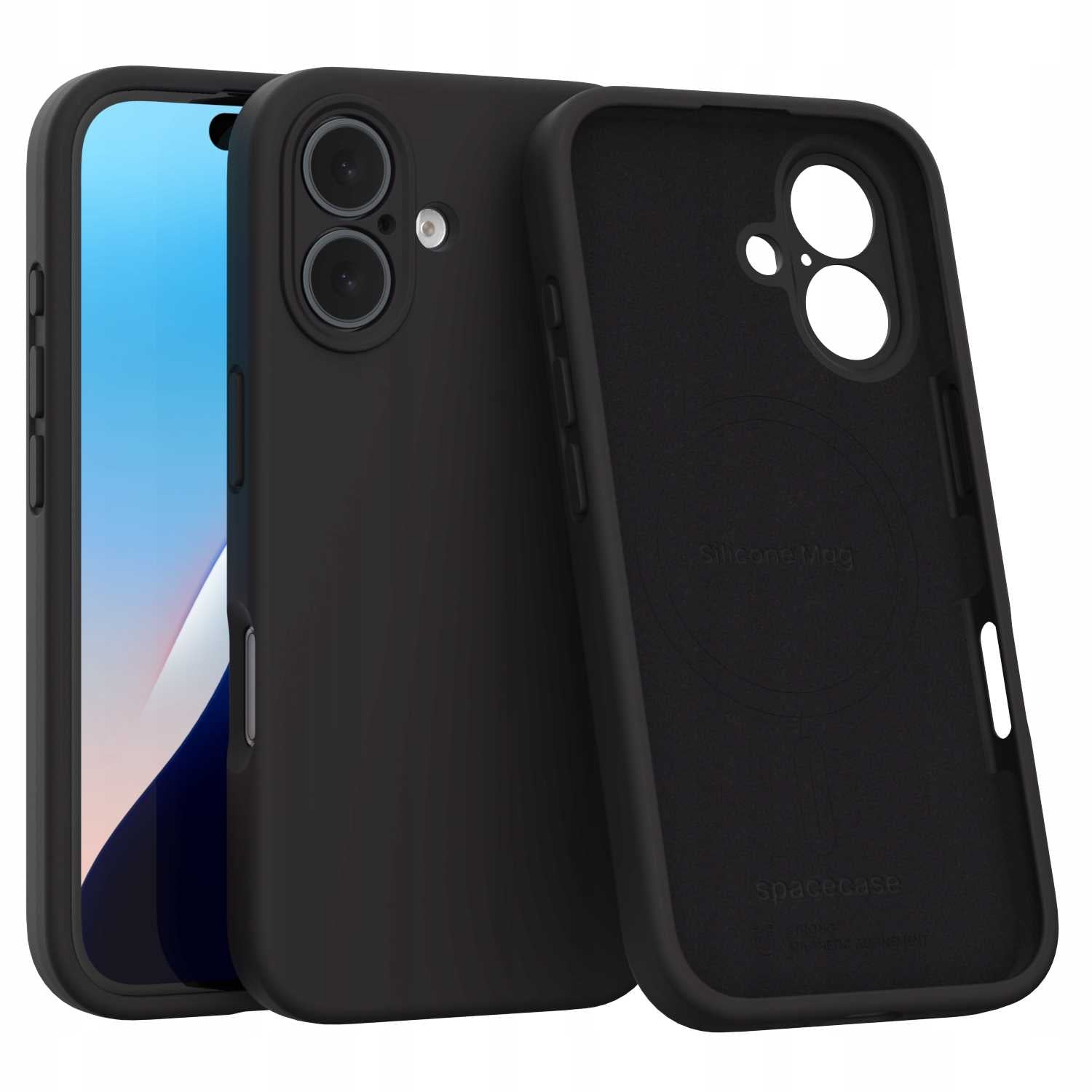 Spacecase Silicone Mag iPhone 16 black