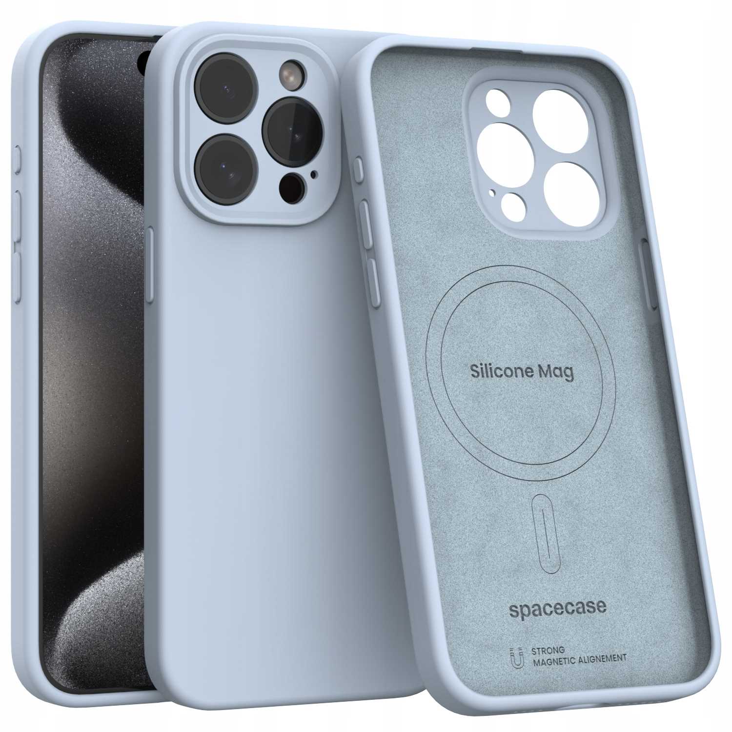Spacecase Silicone Mag iPhone 15 Pro Max baby blue