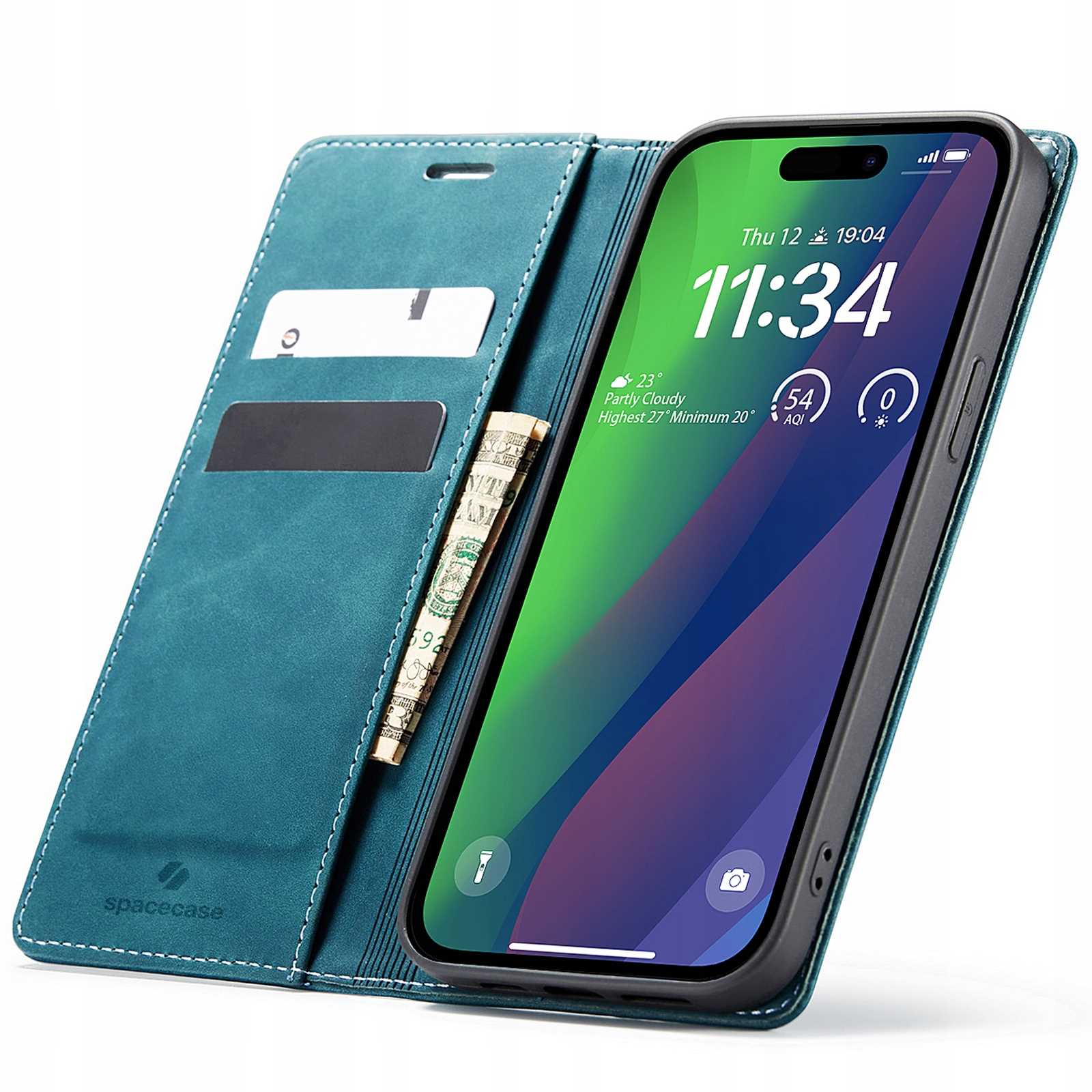 Spacecase Wallet iPhone 15 Plus blue