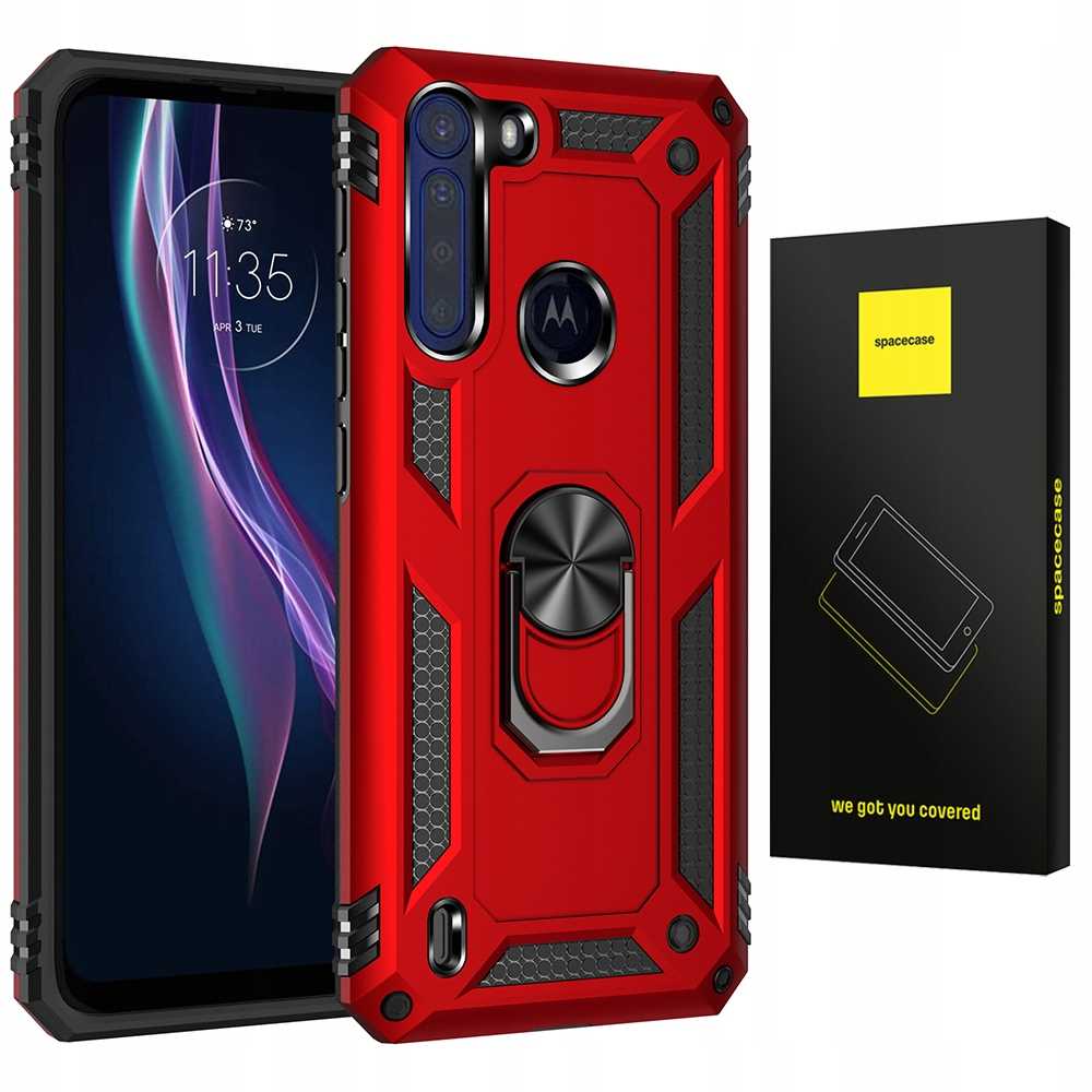 Spacecase Ring NX Motorola One Fusion+ czerwony