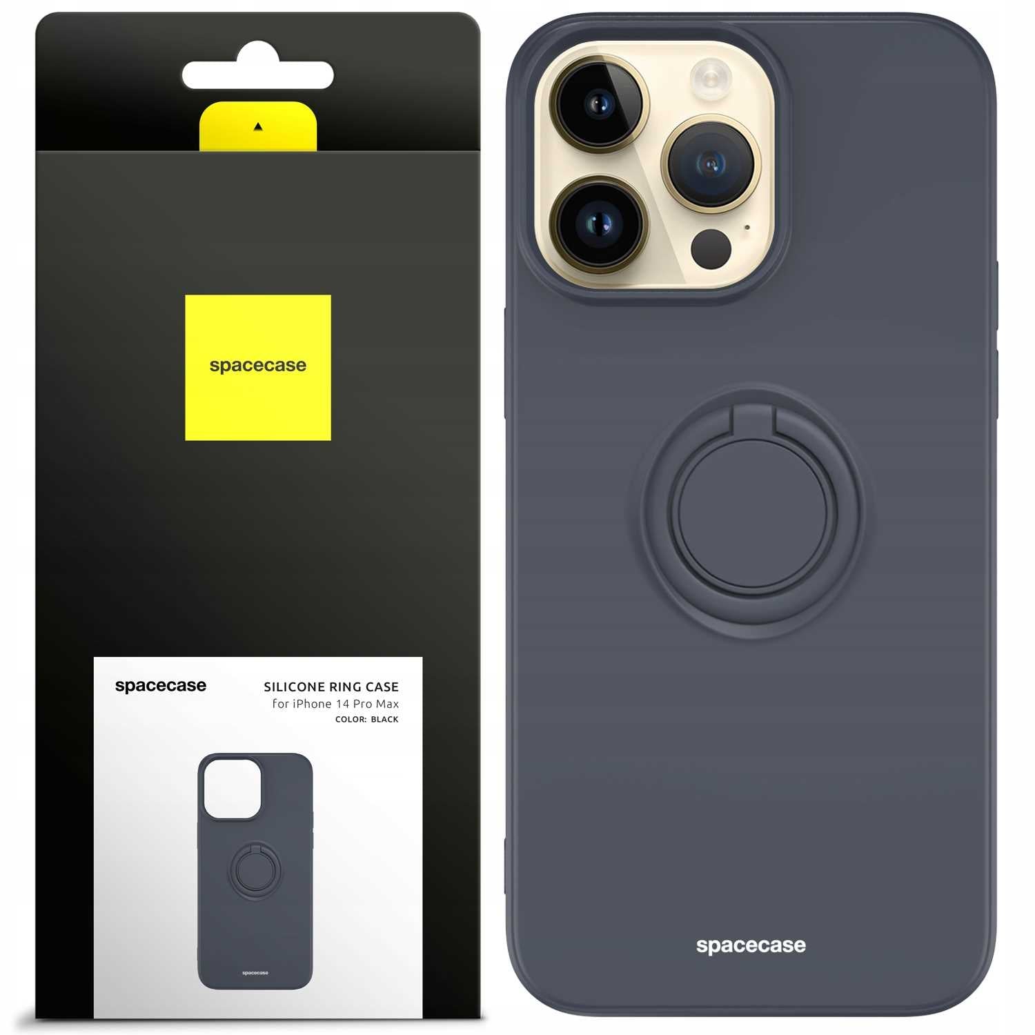 Spacecase Silicone Ring iPhone 14 Pro Max black