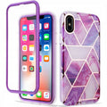 Spacecase Marble 360 iPhone X/Xs fioletowy