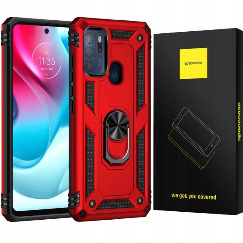 Spacecase Ring NX Moto G60s czerwony