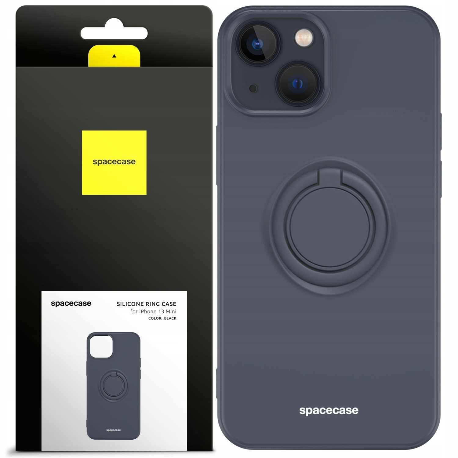 Spacecase Silicone Ring iPhone 13 Mini black