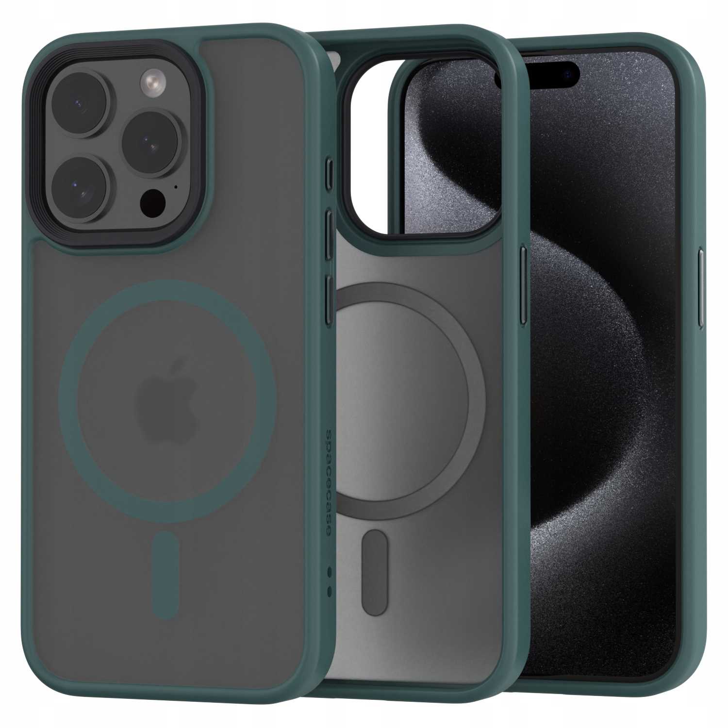 Spacecase Hybrid Mag iPhone 15 Pro dark green
