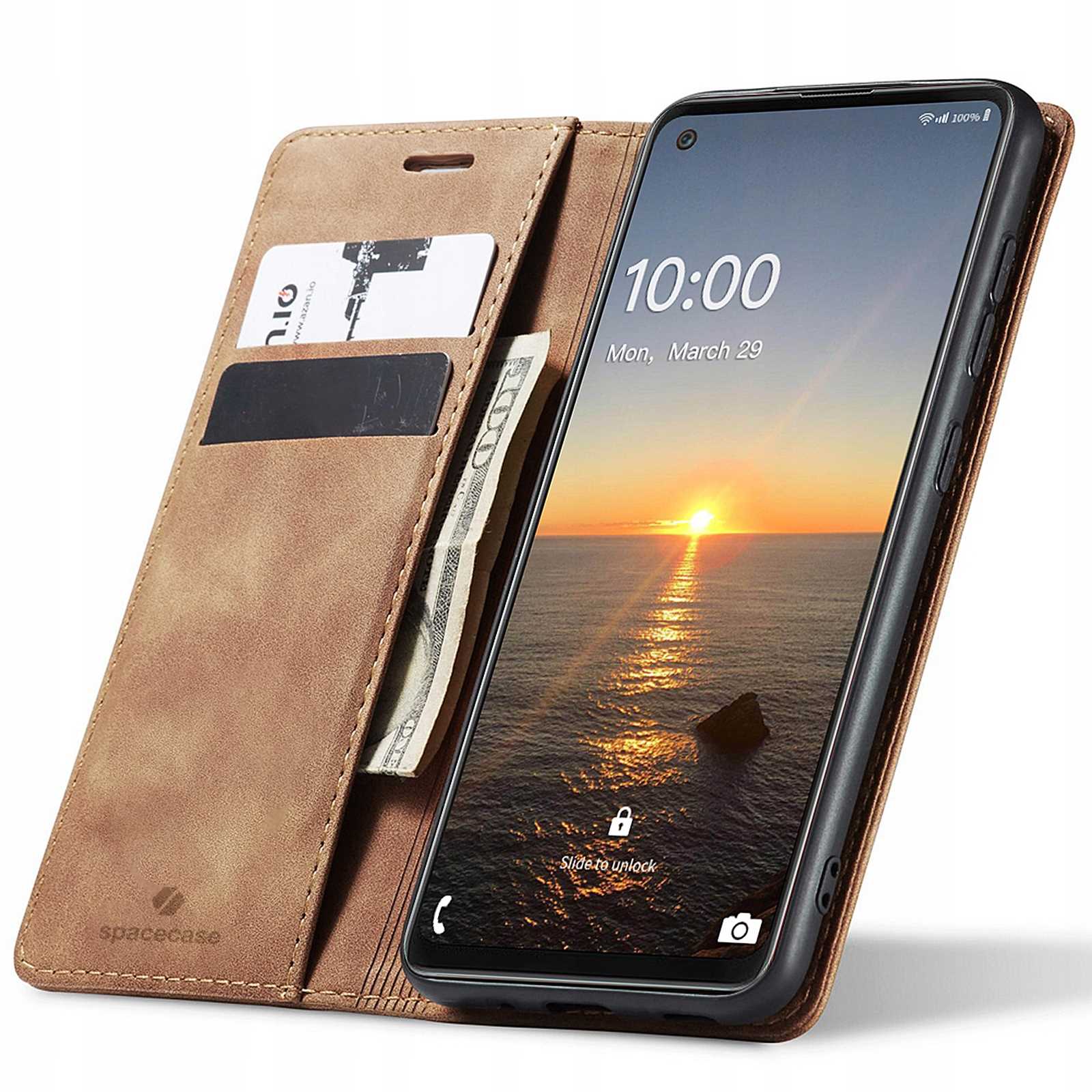 Spacecase Wallet Galaxy A21s light brown