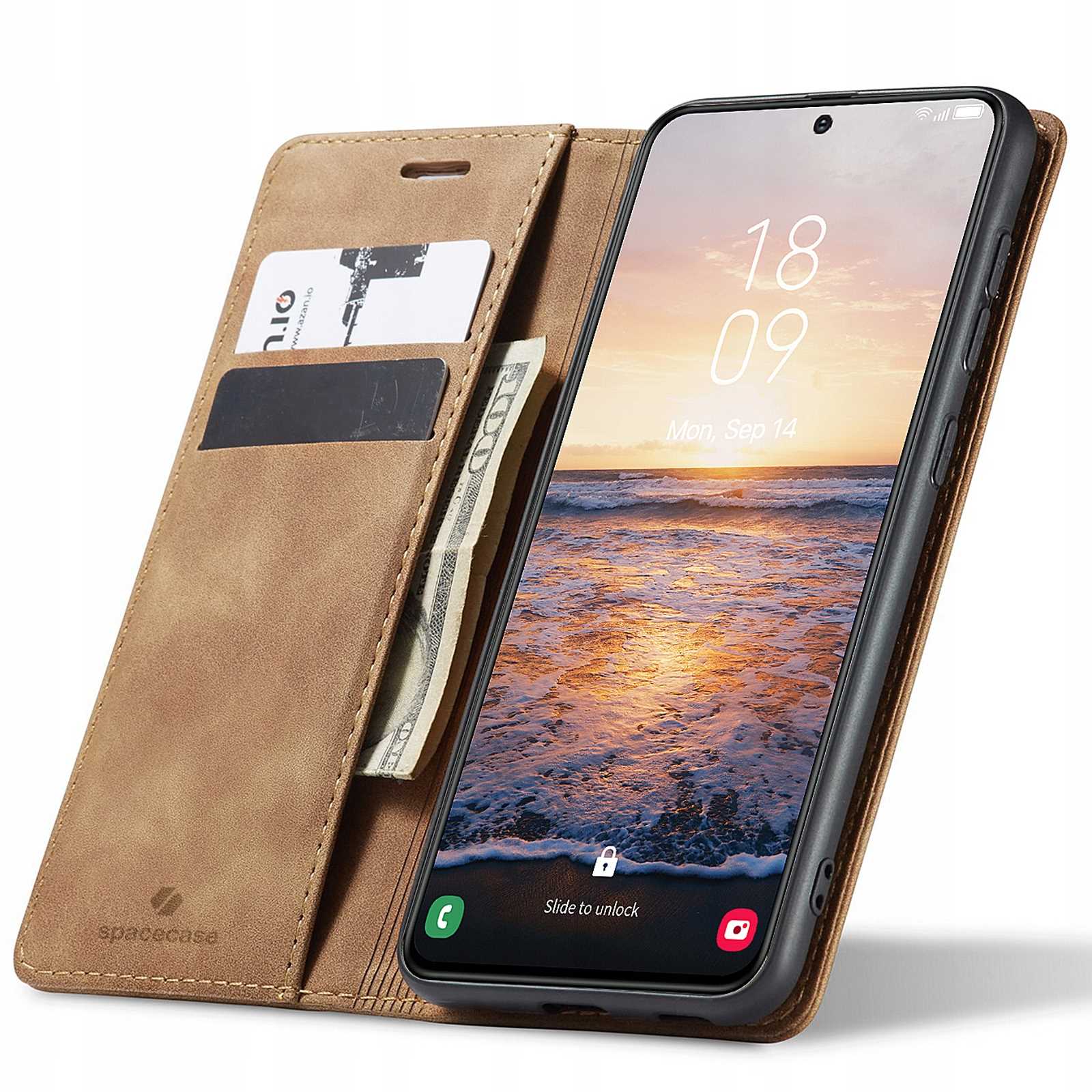 Spacecase Wallet Galaxy S23+ light brown