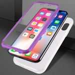 Spacecase Marble 360 iPhone X/Xs fioletowy