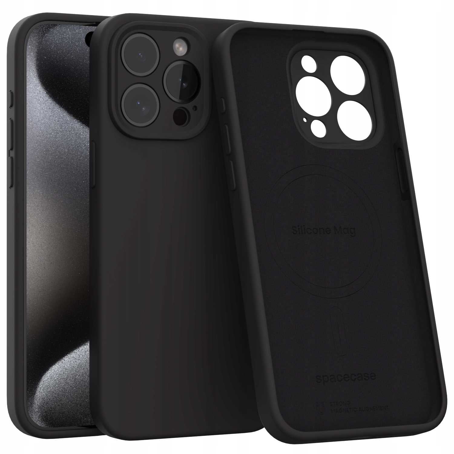Spacecase Silicone Mag iPhone 15 Pro Max black