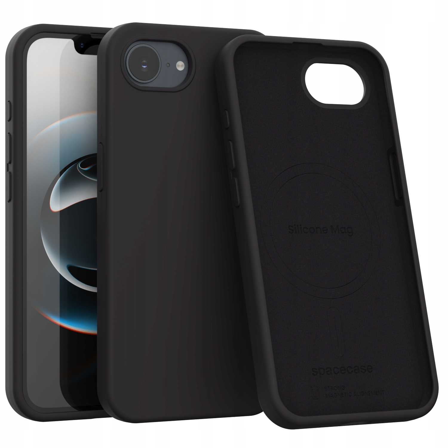 Spacecase Silicone Mag iPhone 16E/17E Black