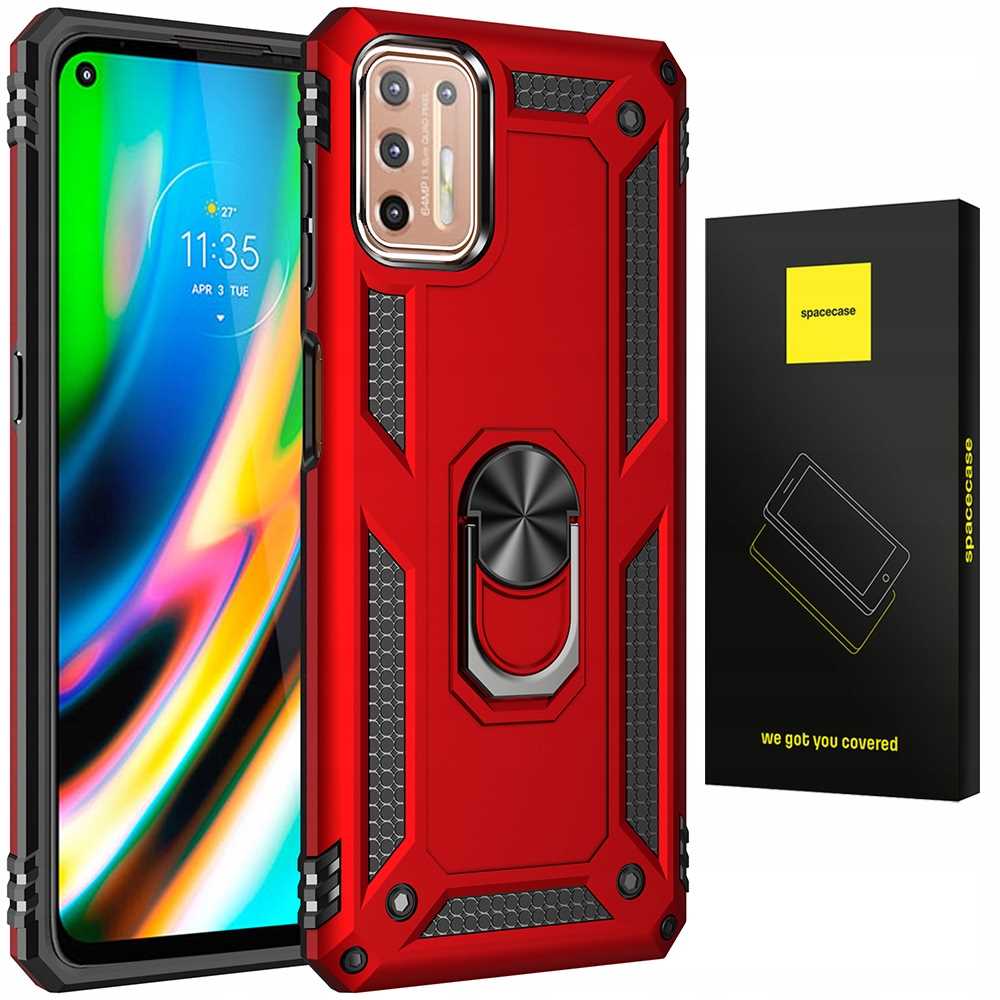 Spacecase Ring NX Motorola Moto G9 Plus czerwony