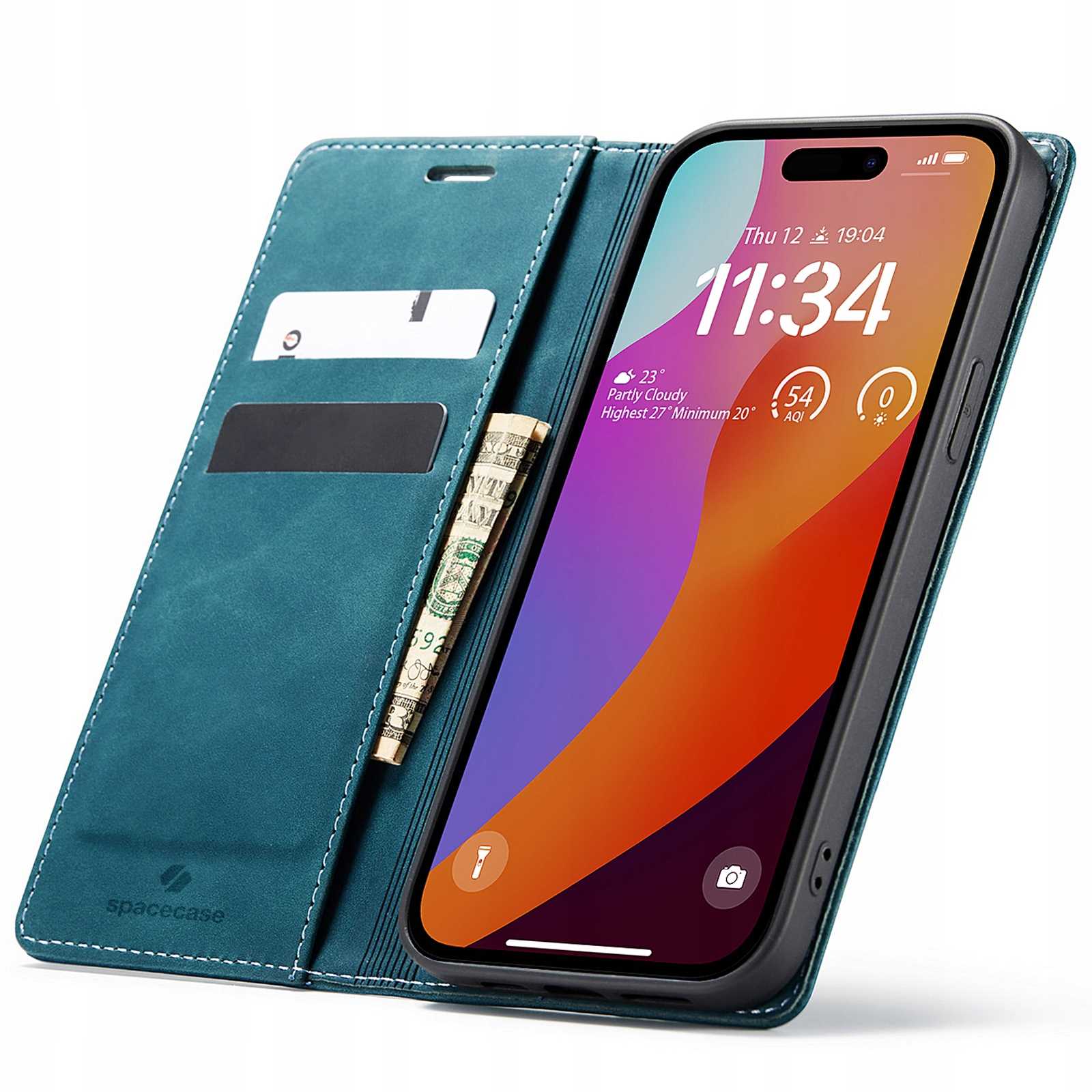 Spacecase Wallet iPhone 15 Pro max blue
