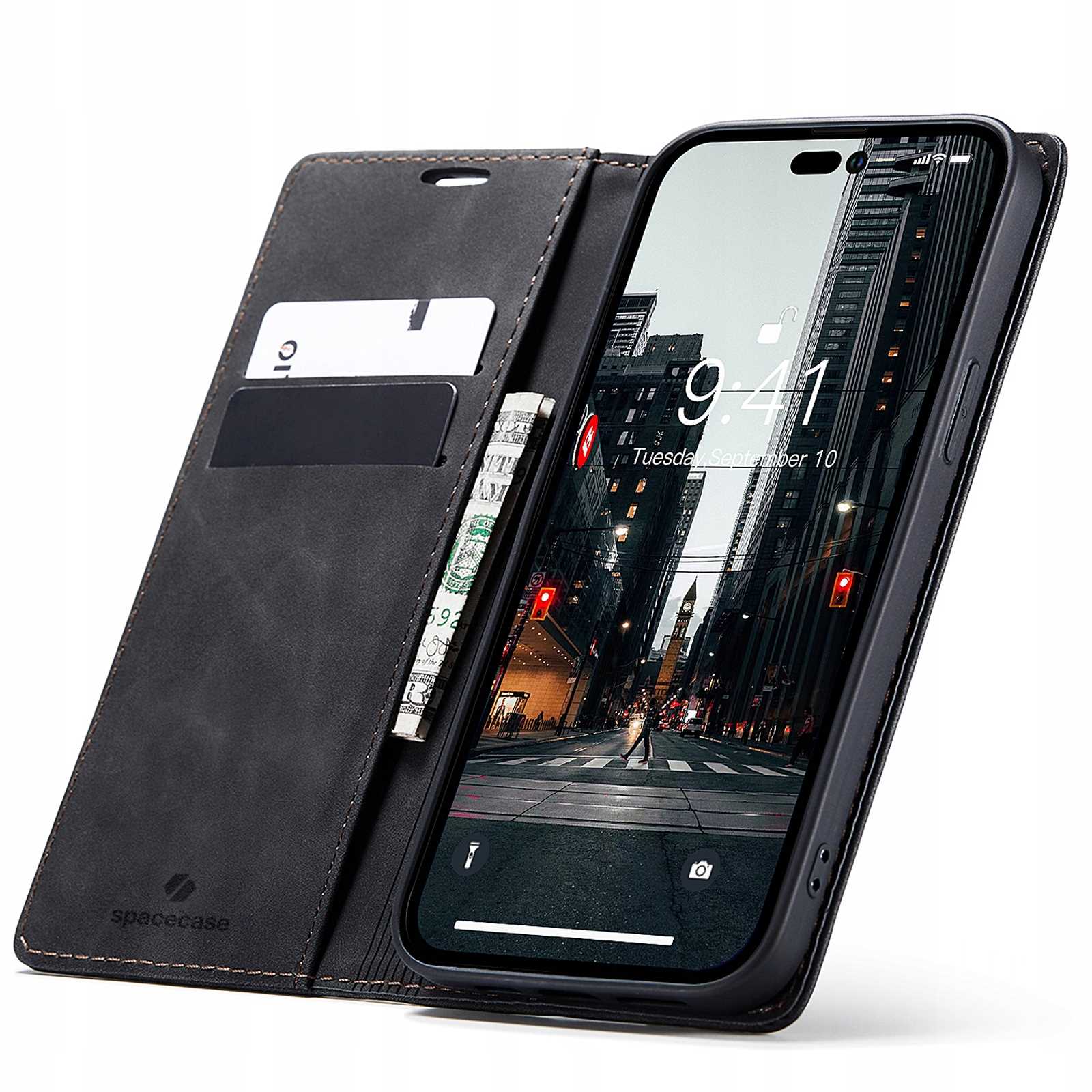 Spacecase Wallet iPhone 14 Pro black